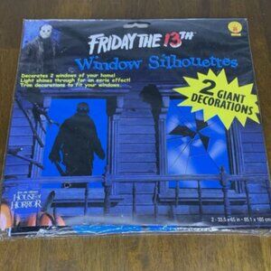 FRIDAY THE 13TH JASON 2 GIANT WINDOW SILHOUETTES COVERS DECORATIONS NEW